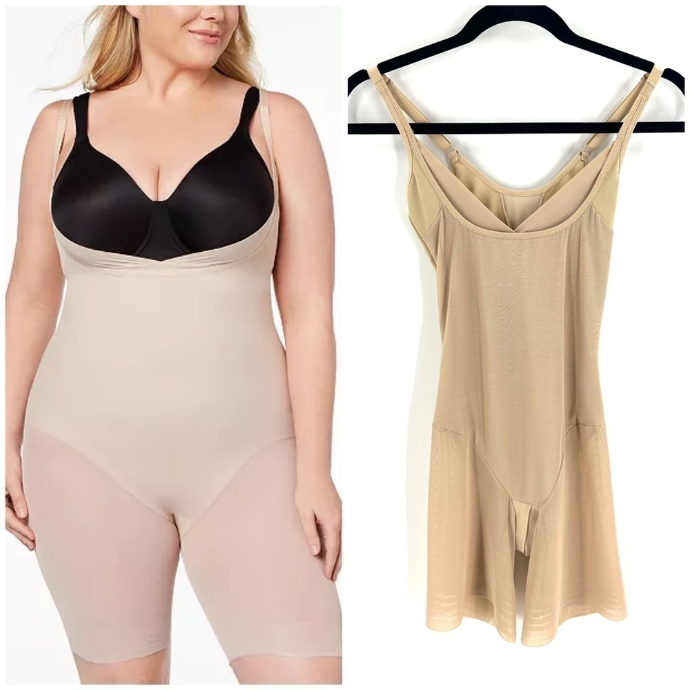 Miraclesuit Shapewear Bodysuit Womens Large Sheer Singlet Slimming Stretch